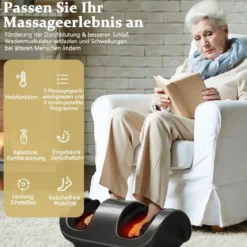 Shiatsu Fußmassagegerät mit Rollen Kneten und Heizung 55,5 x 37 x 25,5 cm Grau