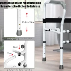 Sicherheitsschiene für die Toilette mit einstellbarer Höhe & Breite für Senioren