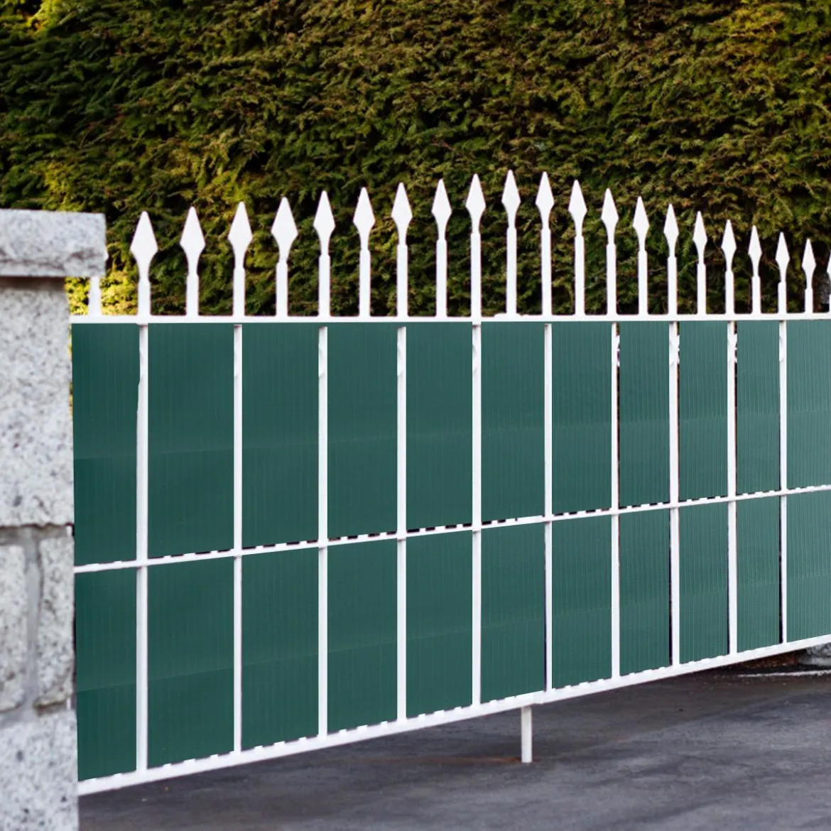 Sichtschutzfolie Zaunblende PVC Zaunfolie Gartenzaun Abdeckung Sichtschutz Windschutz 35 m x 19 cm Dunkelgrün