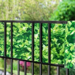 Sichtschutzfolie Zaunblende PVC Zaunblende mit 20 Befestigungsclips Abdeckung Sichtschutz 35 m x 19 cm Buchsbaum