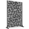 Sichtschutz Metall Outdoor Paravent mit Ständer Freistehende Sichtschutzwand 14 kg Schwarz