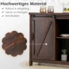 Sideboard Holz Küchenschrank mit Schiebetüren & 4 Fächern Beistellschrank freistehend für Küche 80 x 40 x 82cm Braun