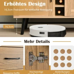Sideboard Küchenschrank mit Türen und Schubladen Küchekommode im Landhausstil 90 x 40 x 79 cm Natur