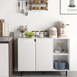 Sideboard mit 2 Türen & Verstellbaren Regalen Moderner Küchenschrank Buffet Schrank