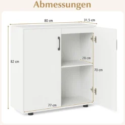 Sideboard mit Türen & Verstellbarem Regal Beistellschrank Aufbewahrungsschrank