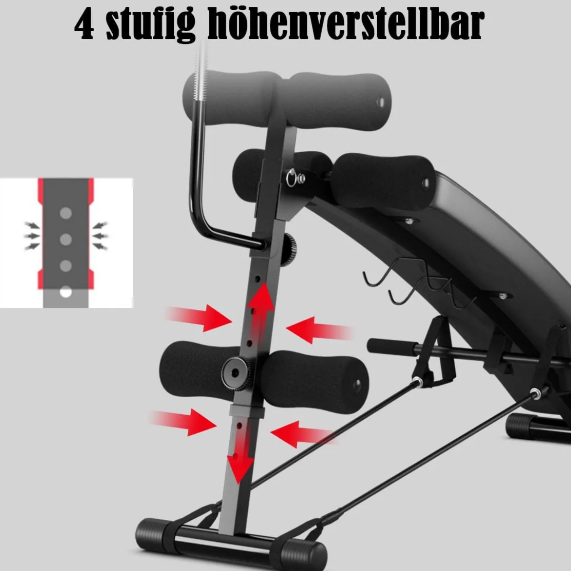Sit Up Bank Höhenverstellbare TrainingsbankFitnessbankmit Punchingball Schwarz