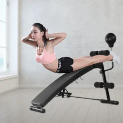 Sit Up Bank Höhenverstellbare TrainingsbankFitnessbankmit Punchingball Schwarz