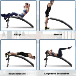 Sit Up Bank Klappbare Trainingsbank Schrägbank höhenverstellbar bis zur 100kg Schwarz