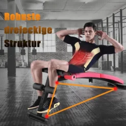 Sit Up Bank klappbar Schrägbank verstellbar Trainingsbank bis zur 200kg belastbar Rot