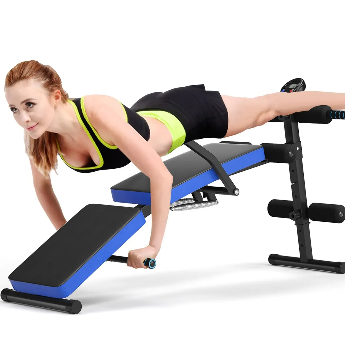 Sit Up Bank klappbar Trainingsbank höhenverstellbar Fitnessbank Schrägbank Blau