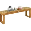 Sitzbank Massivholz Gartenmöbel Holzbank Gartenbank Belastbar bis 360 kg 132 x 34 x 43,5 cm Teak