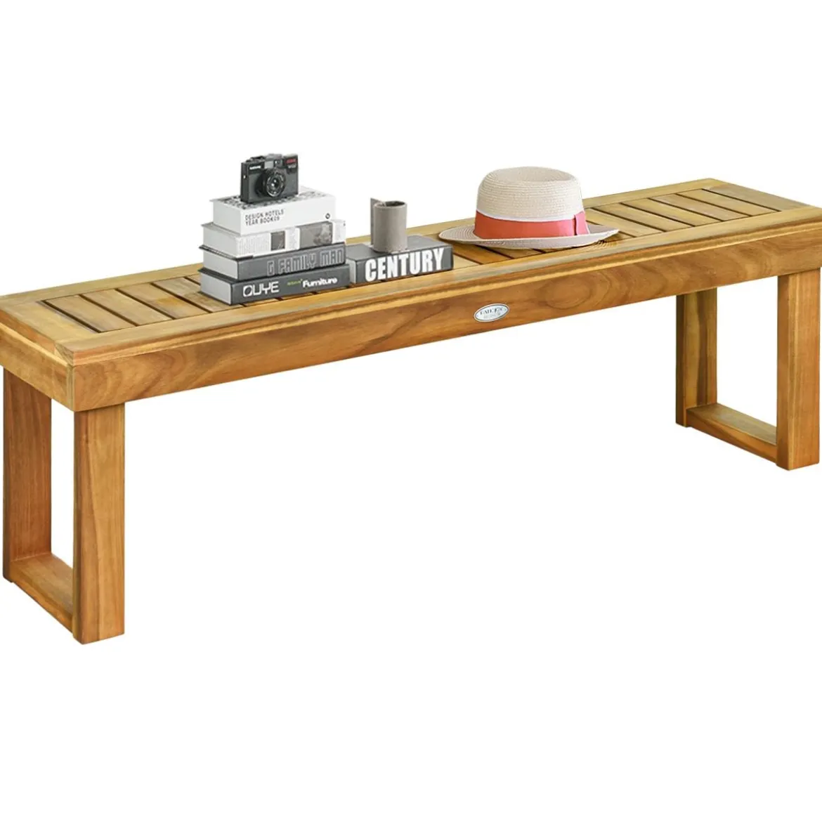 Sitzbank Massivholz Gartenmöbel Holzbank Gartenbank Belastbar bis 360 kg 132 x 34 x 43,5 cm Teak