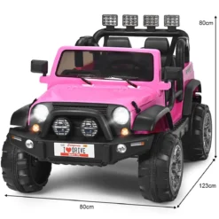 2 Sitzer Batteriebetriebenes Elektrofahrzeug Kinderfahrzeug 123 x 80 x 80 cm Rosa