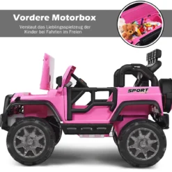 2 Sitzer Batteriebetriebenes Elektrofahrzeug Kinderfahrzeug 123 x 80 x 80 cm Rosa