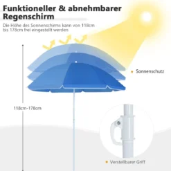 2-Sitzer Campingstuhl mit Sonnenschirm Klappbarer Angelstuhl mit Tragetasche Faltstuhl