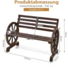 2 Sitzer Gartenbank aus Holz mit Rustikalem Retro-Design 103 x 55 x 76 cm Braun