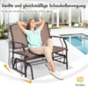 2-Sitzer Gartenbank mit Schaukelmechanismus & robustem Metallrahmen & atmungsaktivem Sitzstoff Braun