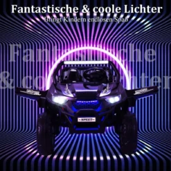 2 Sitzer Kinderauto mit 2,4G Fernbedienung 12V Kinder UTV mit Musik und Scheinwerfer 118 x 74 x 71 cm