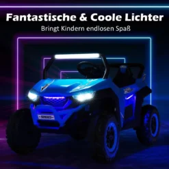 2 Sitzer Kinderauto mit 2,4G Fernbedienung 12V Kinder UTV mit Musik und Scheinwerfer 118 x 74 x 71 cm