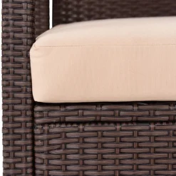 2-Sitzer Rattan Gartenbank Outdoor Lounge Sitzbank Braun 108 x 64 x 84 cm