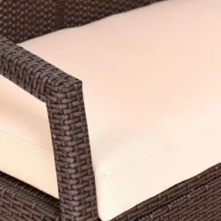 2-Sitzer Rattan Gartenbank Outdoor Lounge Sitzbank Braun 108 x 64 x 84 cm