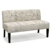 2-Sitzer Stoffsofa klein Couch mit Holzbeine Loungesofa gepolstertes Doppelsofa Sitzmöbel 121 x 66 x 78 cm Beige