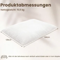 Sitzsack aus Cordstoff Riesiger Bean Bag mit Abnehmbarem Bezug 194 x 139 x 19 cm Beige