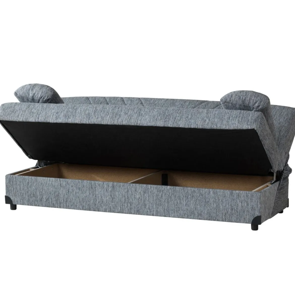 Sofa-Bett Schlafcouch Bettcouch für Schlafzimmer mit 2 abnehmbaren Kissen 181 x 81 x 88 cm Dunkelgrau