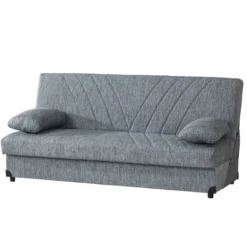 Sofa-Bett Schlafcouch Bettcouch für Schlafzimmer mit 2 abnehmbaren Kissen 181 x 81 x 88 cm Dunkelgrau