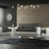 Sofa-Bett 3-Sitzer Couch mit Stauraum Multifunktionssofa Schlafsofa 220 x 85 x 91 cm Grau + Weiß