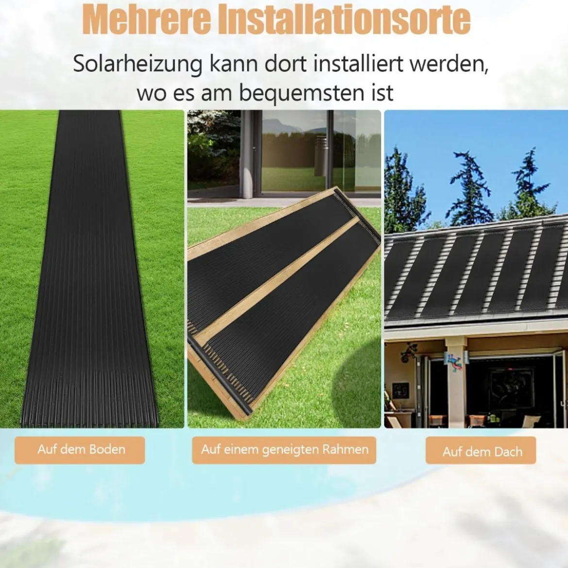 Solarkollektor Poolheizung 300 x 75 cm Solarheizung aus UV-beständiger Kunststoff