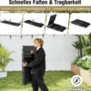 Sonnenliege klappbar Gartenliege mit 5 verstellbaren Rückenlehnen Klappliege bis 160 kg belastbar Grau