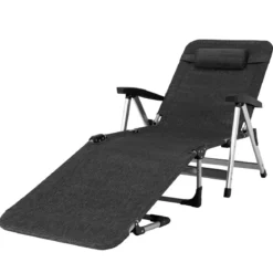 Sonnenliege klappbar Liegestuhl Gartenstuhl 134-190 x 71 x 61,5-95 cm Schwarz