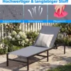 Sonnenliegestuhl für Außenbereich Anpassbarer Liegestuhl 64 x 198 x 67 - 103 cm Grau