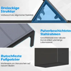 Sonnenliegestuhl für Außenbereich Anpassbarer Liegestuhl 64 x 198 x 67 - 103 cm Grau
