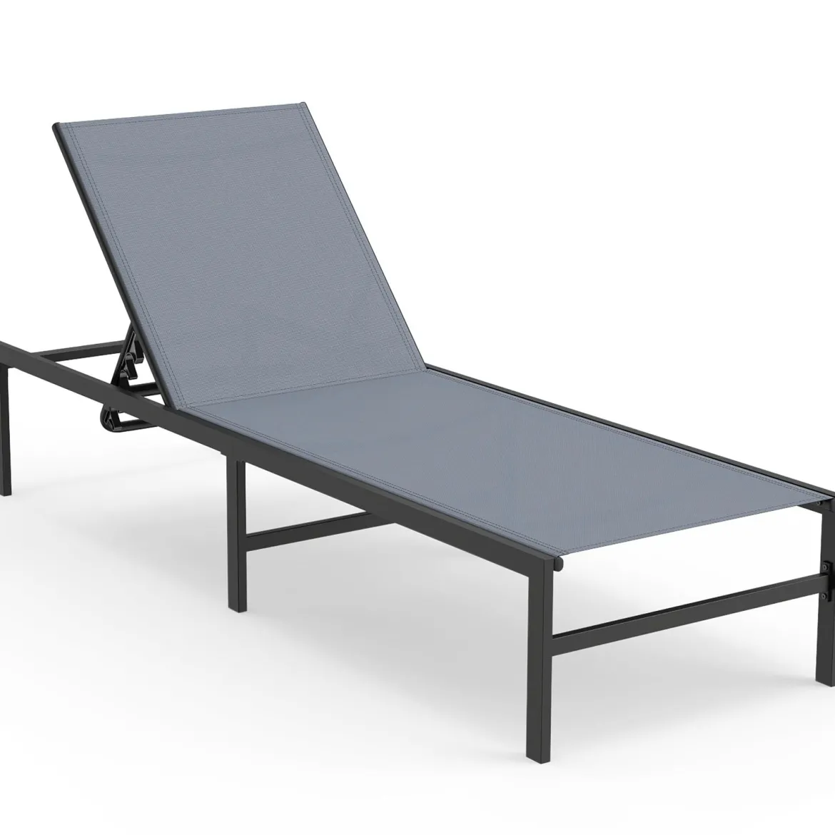 Sonnenliegestuhl für Außenbereich Anpassbarer Liegestuhl 64 x 198 x 67 - 103 cm Grau