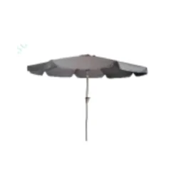 Sonnenschirm 286 cm Gartenschirm mit Kurbel & 30° Knickbar Sonnenschutz Balkonschirm Grau/Beige