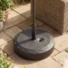 Sonnenschirmständer aus HDPE Runder Sonnenschirmfuß mit Griff für Schirmstiel 39-49 mm Schwarz