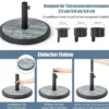 Sonnenschirmständer 15 kg Schirmständer für Schirmstangen von 35/38/48 mm