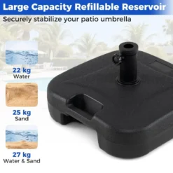 Sonnenschirmständer 22 Liter / 25 kg Befüllbar Schirmständer für Schirmstangen von 33 / 38 / 48 mm