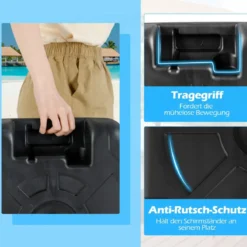 Sonnenschirmständer 17,5 Liter / 30 kg befüllbar mit Wasser oder Sand Schirmständer für Schirmstangen von 38/48 mm