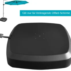 Sonnenschirmständer mit Rollen 150kg befüllbar rollbar Schirmständer für große Ampelschirme Ampelschirmständer für Garten Terrasse