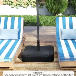Sonnenschirmständer mit Sandsäcken (90 kg Füllkapazität) 73 x 73 x 41 cm Schwarz