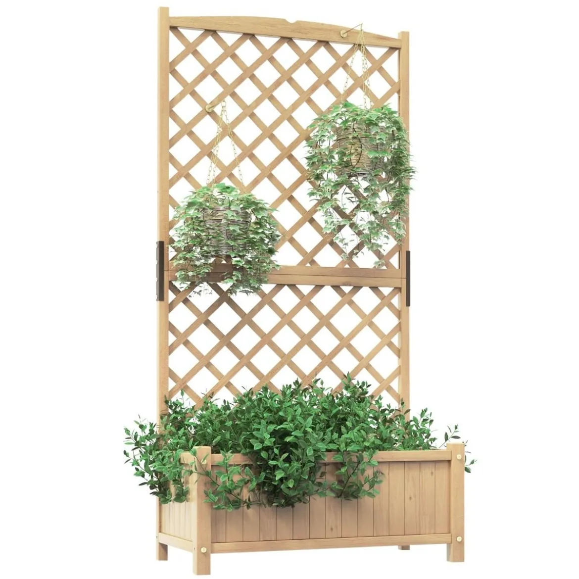 Spalier mit Blumenkasten aus Tannenholz Pflanzkasten für Kletterpflanzen Hochbeet mit Rankgitter