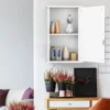 Spiegel Badezimmerschrank Wandschrank Aufbewahrungsschrank mit Einzelner 34 x 15 x 53 cm Weiß