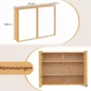 Spiegelschrank aus Bambus Badezimmerschrank mit Spiegel Wandschrank mit 2 Türen Natur