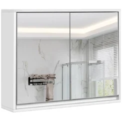 Spiegelschrank Badezimmer Badezimmerspiegel mit Ablagen Badezimmerspiegelschrank Weiß