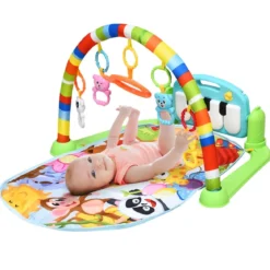 Spieldecke Spielmatte mit abnehmbares und drehbares Klavier Rainforest Erlebnisdecke mit Licht