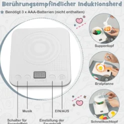Spielküche Kinder mit 49 Zubehör Kinderküche mit Licht & Sound Kinderspielküche Grau