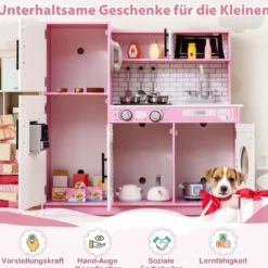 Spielküchen-Spielzeugset Kinderküche mit Ofen Waschmaschine Mikrowelle Rollenspielküche